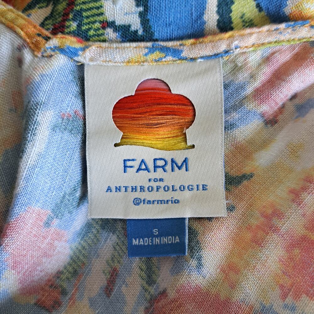 FARM Rio x Anthropologie Wide Leg Jumpsuit Small Fruit Medley Boho Linen Blend - Picture 8 of 11